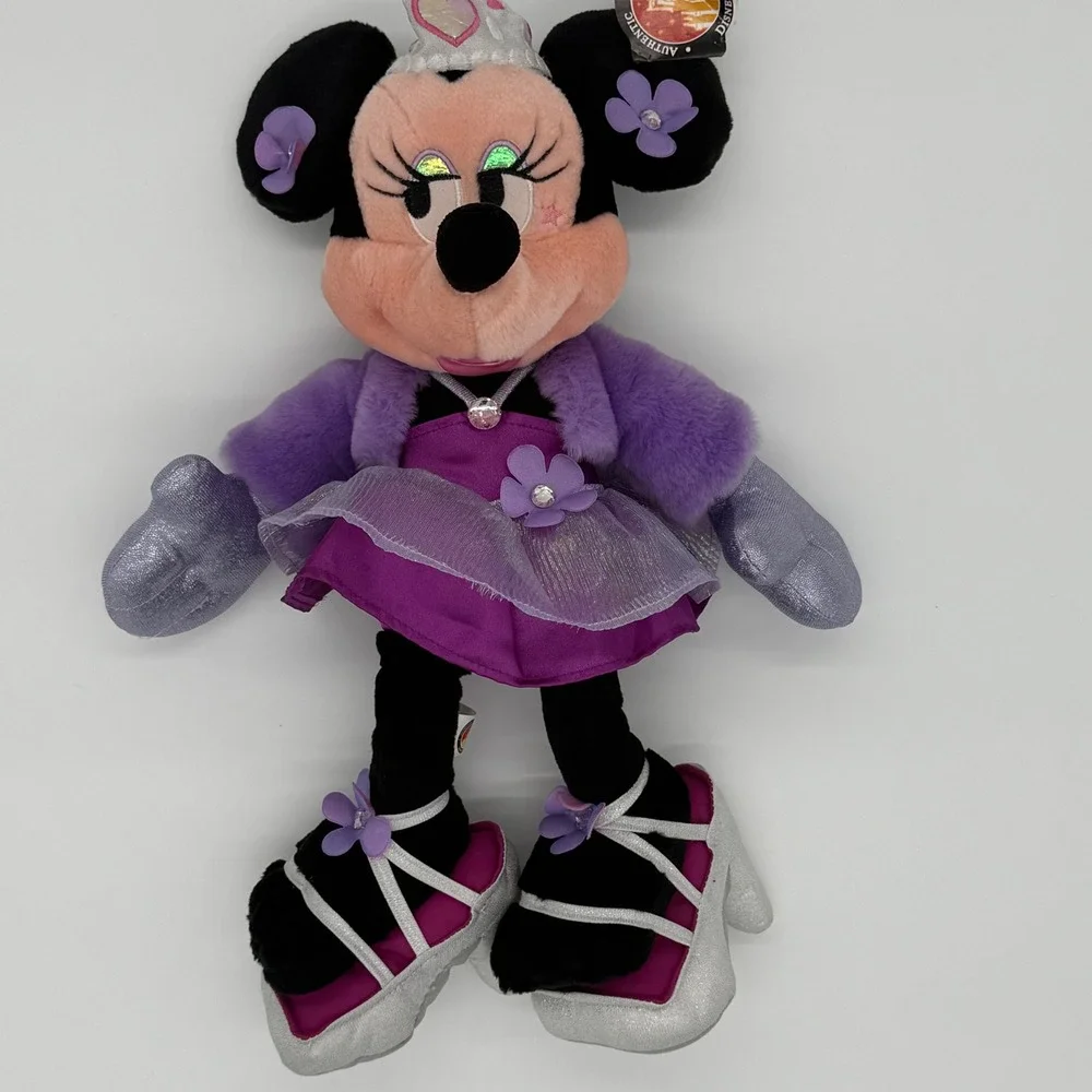 Disney Parks Minnie Mouse Plush Purple Dress Tiara Authentic